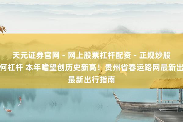 天元证券官网 - 网上股票杠杆配资 - 正规炒股配资如何杠杆 本年瞻望创历史新高！贵州省春运路网最新出行指南