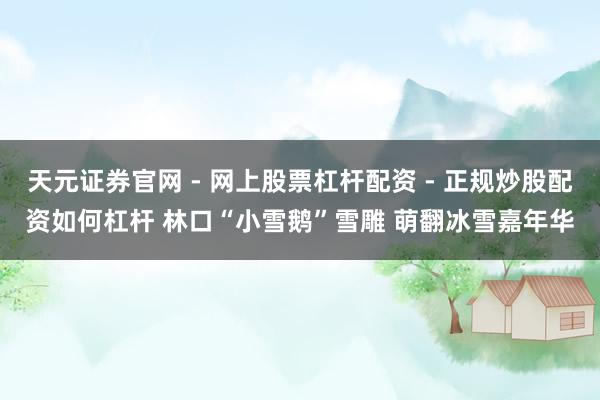 天元证券官网 - 网上股票杠杆配资 - 正规炒股配资如何杠杆 林口“小雪鹅”雪雕 萌翻冰雪嘉年华