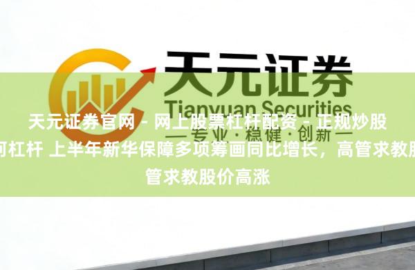 天元证券官网 - 网上股票杠杆配资 - 正规炒股配资如何杠杆 上半年新华保障多项筹画同比增长，高管求教股价高涨