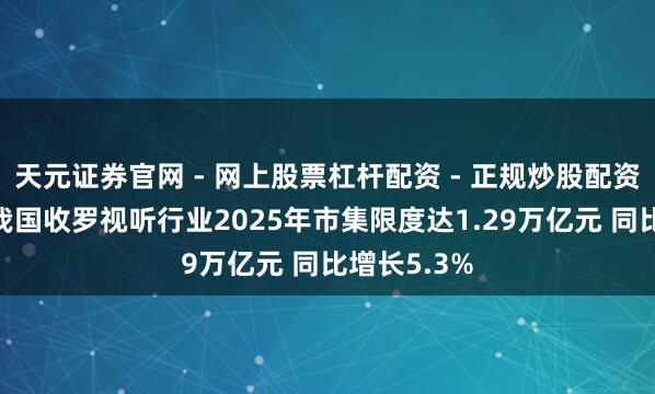天元证券官网 - 网上股票杠杆配资 - 正规炒股配资如何杠杆 我国收罗视听行业2025年市集限度达1.29万亿元 同比增长5.3%