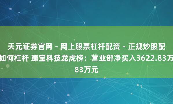 天元证券官网 - 网上股票杠杆配资 - 正规炒股配资如何杠杆 臻宝科技龙虎榜：营业部净买入3622.83万元