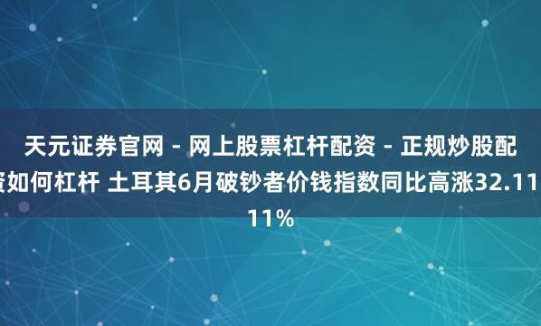 天元证券官网 - 网上股票杠杆配资 - 正规炒股配资如何杠杆 土耳其6月破钞者价钱指数同比高涨32.11%